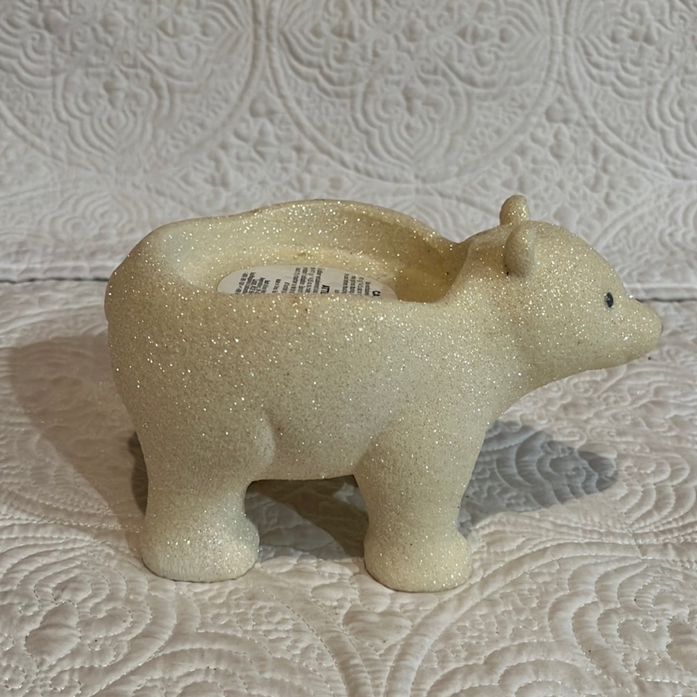 Bath & Body Works glitter polar‎ bear candle holder